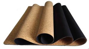 Quality 26‘’ Popular Eco-Friendly Anti Slip Natural Cork Rubber Yoga Mat, customized thickness wholesale