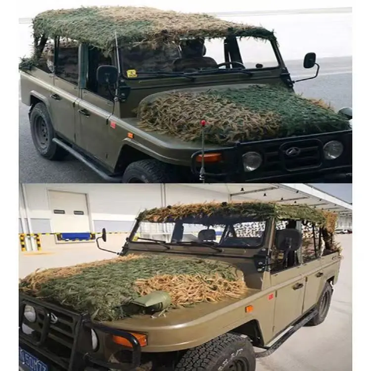 Jungle Military Camouflage Net Green Sunscreen Shade Net Double Layer Cover Net