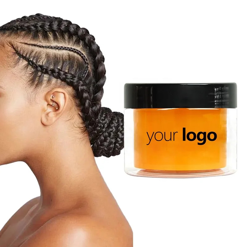 Private Label Custom Edge Control Braiding Gel Hair Pomade Wax Organic 4C Hair Extreme Strong Hold Edge Control