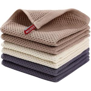 Quality Cotton Waffle Weave Kitchen Dish Cloths Absorbent Quick Drying 12x12 Inches wholesale