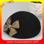 T5631185 Sun Accessory customized winner fashion 100% wool felt beret, women