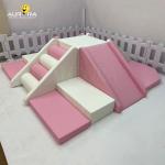 Indoor Kids Toddler Soft Play Climbing Equipment Pink And White Set For Party