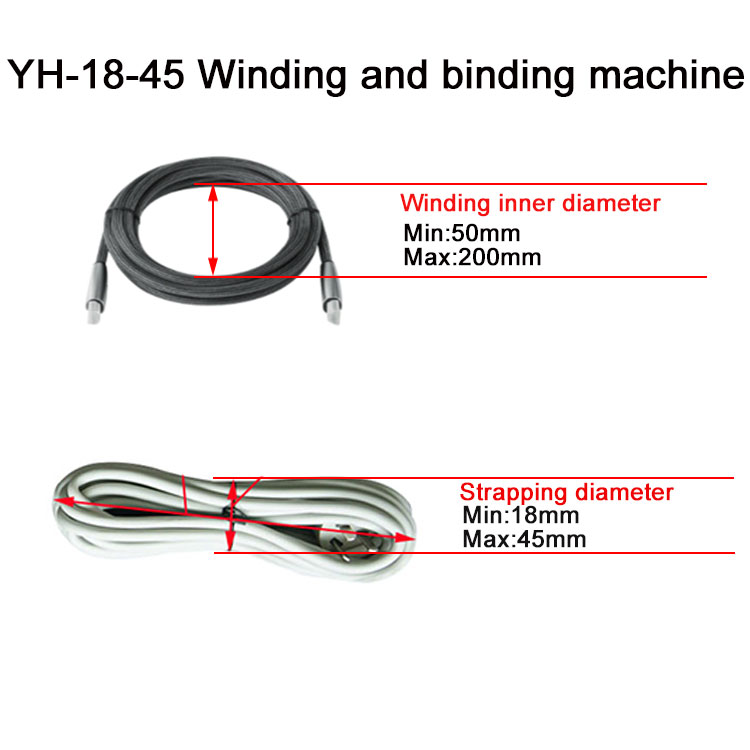 Semi-auto Mini Flat Cable Wire Coiling Winding Machine for Strapping Diameter 18-45mm