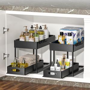 Quality 2 Pack Bathroom Shelf Organizer Rack Under Sink 2 Tier wholesale