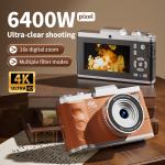 4K Retro Digital Camera 3inch Screen Entry-Level Kids Campus HD Zoom Photography