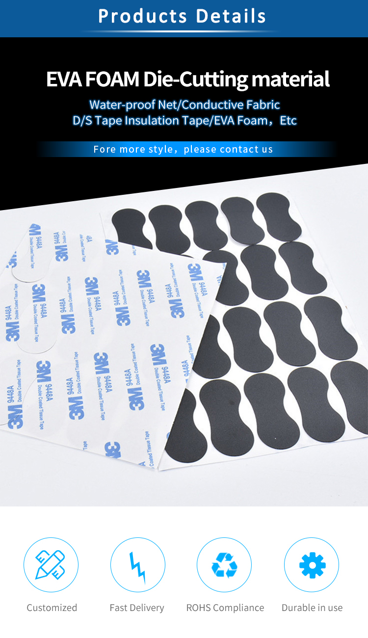 Quakeproof Die Cutting Materials EVA Conductive Fiber Foam Lining 0.15mm Thickness