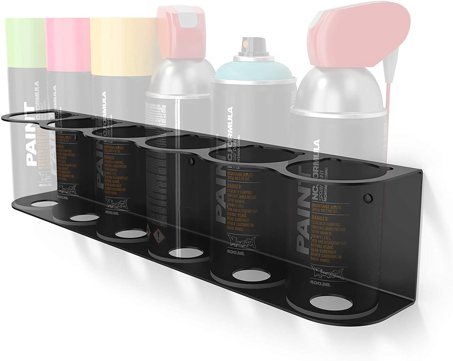 Wall Mounted Steel Holder for Spray Cans Space-Saving Garage and Workspace Organizer