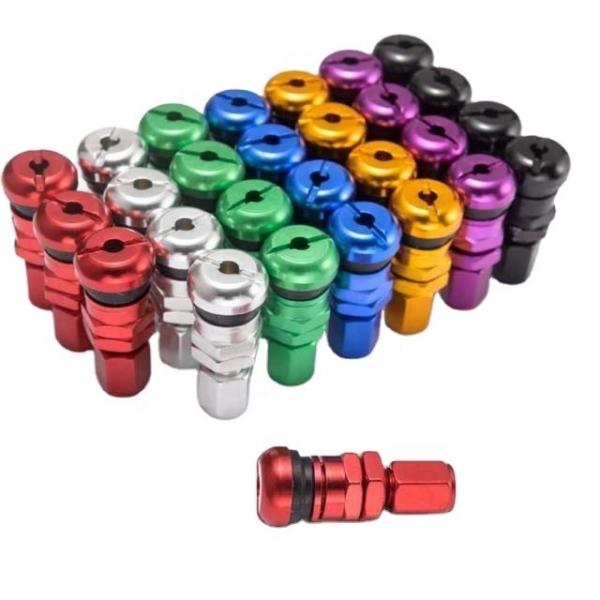 Universal Fitment ALUMINUM Car Tubeless Wheel Tire Valve Stem with Dust Caps and