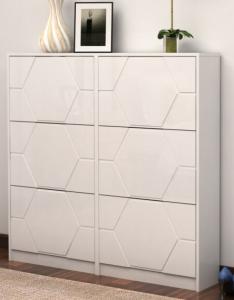 Quality Living Room White Storage Shoe Cabinet With Shoe Rack French Style wholesale