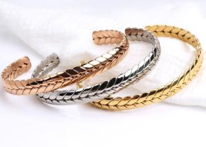 Quality Stainless Steel wheat opening bracelet golden titanium steel bracelet lover couple jewelry gift accessories wholesale