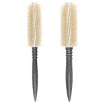 Natural Color Wood Handle Hair Brush Blow Dry Heat Resistant Rolling Curly Hair