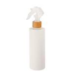 White Flat Shoulders PET Natural Bamboo Trigger Spray Bottle For Perfume Toner