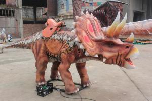 Quality Realistic Animatronic Red Triceratops Dinosaur Ride For Amusement Park wholesale