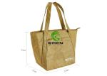 Portable Waterproof Brown Paper Bags , Strong Washable Paper Tote Bags