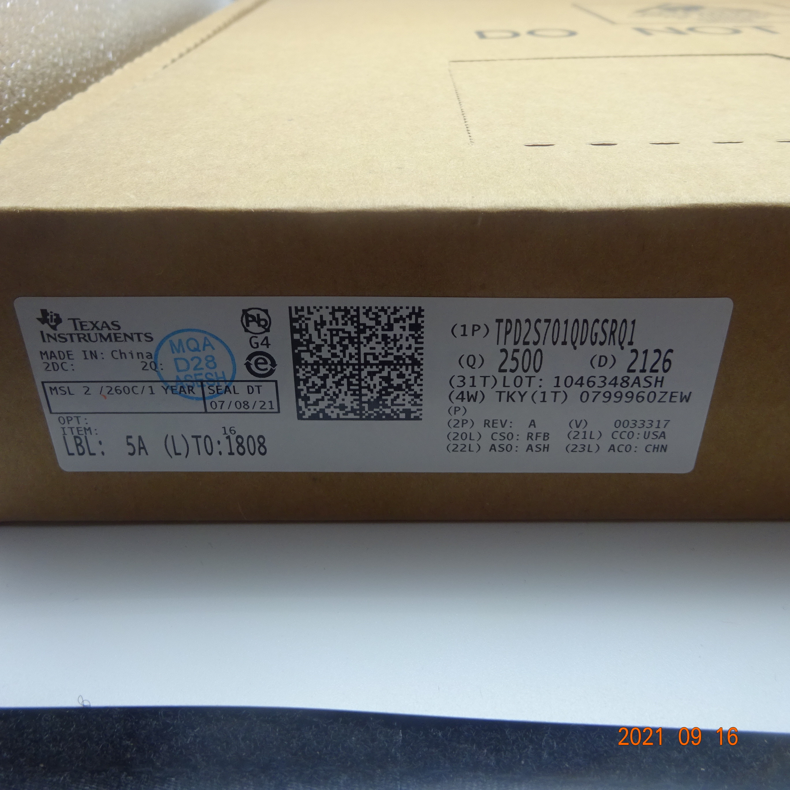 Electronic Componants TPD2S701QDGSRQ1 New and Original Integrated circuit IC