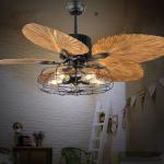 European-style retro ceiling fan remote control Ceiling Fans Restaurant Living