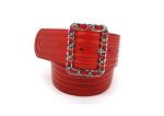 Chain Acrossed Buckle 5.5cm Women's Fashion Leather Belts