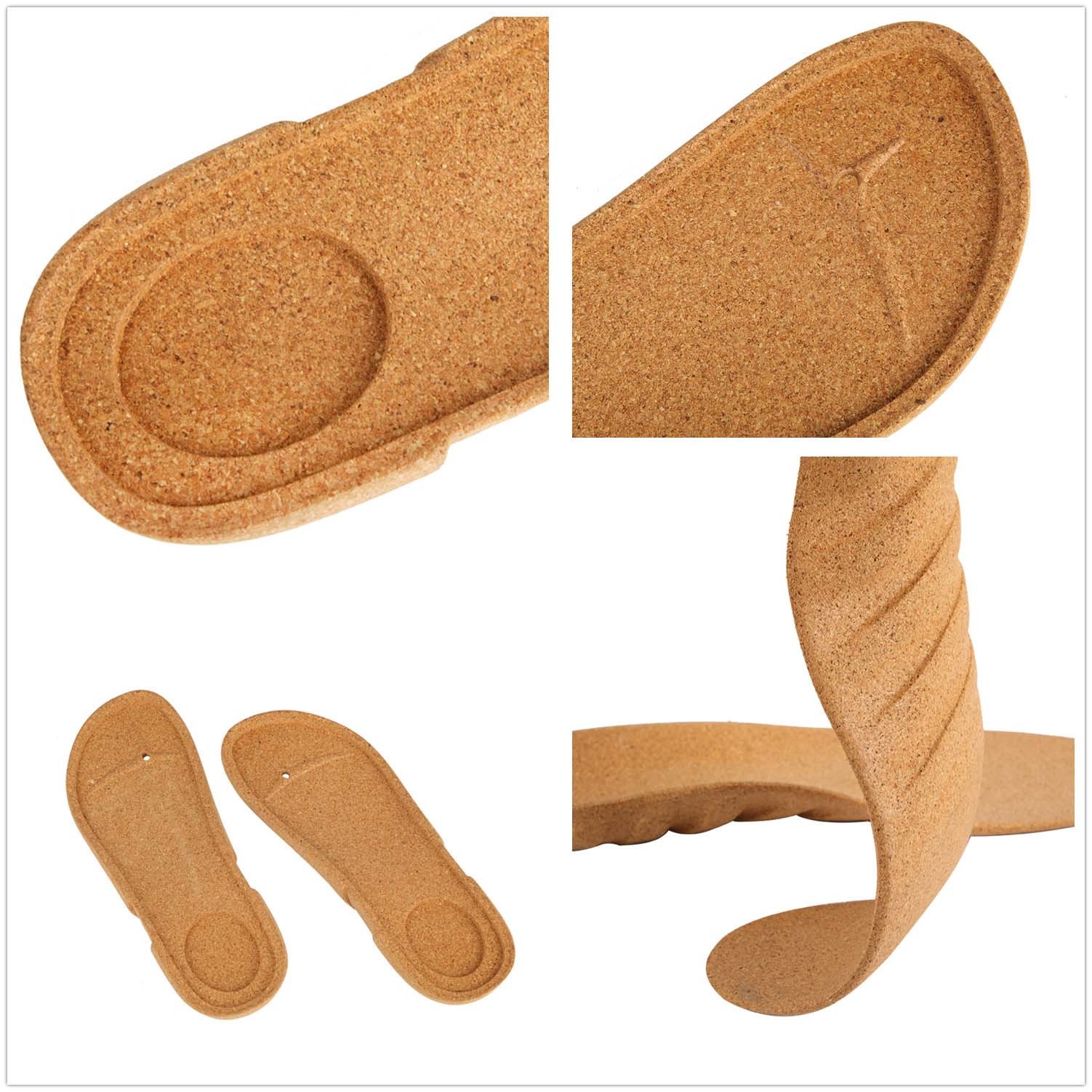 Antibacteria Sandals Natural Cork Sole Shoe Inserts Anti Vibrations