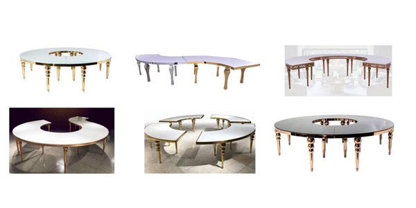 Monaco Marriage Hall Dining Table Chairs S Shape Decoration Creative 75CM