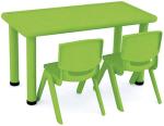 kids furniture green color table and chairs plastic school desk