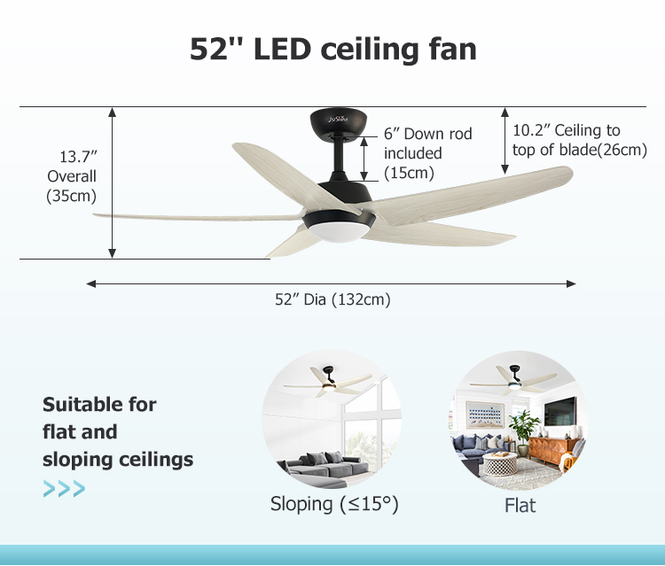 1stshine ODM OEM LED Light Ceiling Fan with REACH Certificate and Colorful ABS Blades