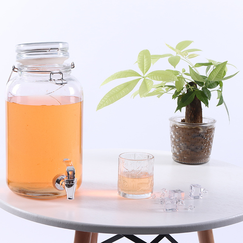 Wholesale High Quality Clear Juice beverage Dispenser 4803ml Glass drink dispenser