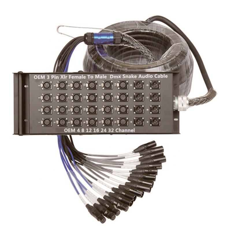 Speaker Dmx Audio De Y Power Snake Xlr Cable Male To Female Multi Microphone 4 8 12 16xlr 24 32 48 Channels Roll Stage Box Cable