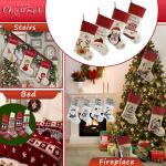 Christmas Stockings Set of 4 Felt Santa Reindeer Snowman Penguin Stockings Xmas