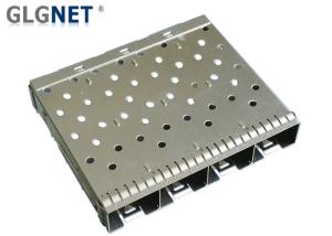 Quality 1x4 Ganged SFP Fiber Optic Connector EMI Spring 4 Port Shield Cage wholesale