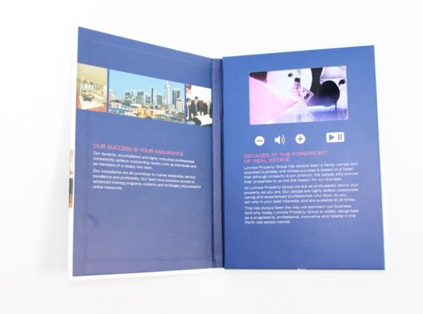 4.3" hardback Rechargeable video business cards for business promotional , 2G /