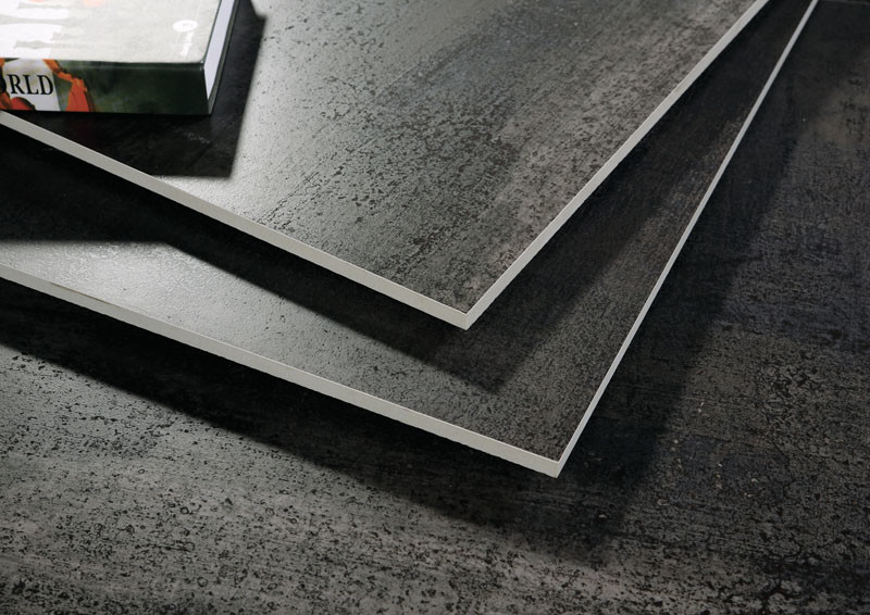 Glazed Modern Porcelain Tile 600x600 mm Size Rough Surface Raised Rust Black Colored