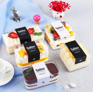 Quality PET Plastic Tiramisu Dessert Cupcake Packing Box With Lid wholesale