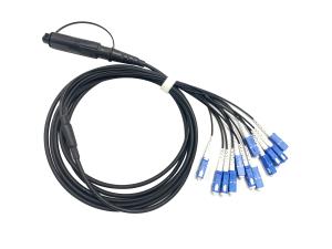 Quality FTTA 12 Core Outdoor Fiber Cable SC UPC Connectors Armored Waterproof wholesale