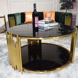Quality SEDIA Circular Glass Coffee End Table For Apartment / Bar / Hotel wholesale