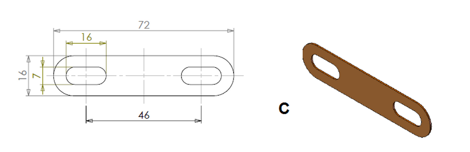 Copper / Bronze Cable Earth Link For Cable Tray Laddle Trunking 72mm 89mm Length