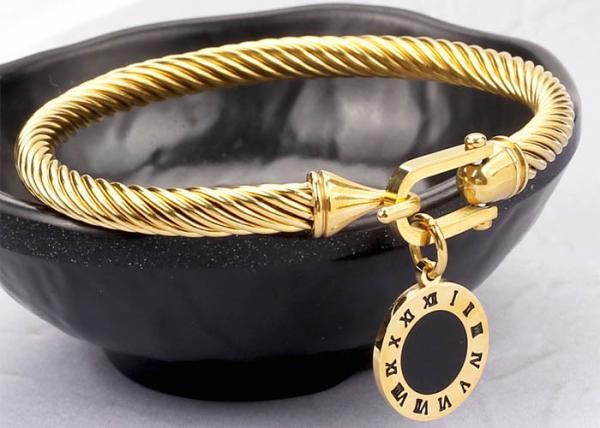 18k gold digital Roman tag jewelry bracelet Stainless Steel bracelet Female