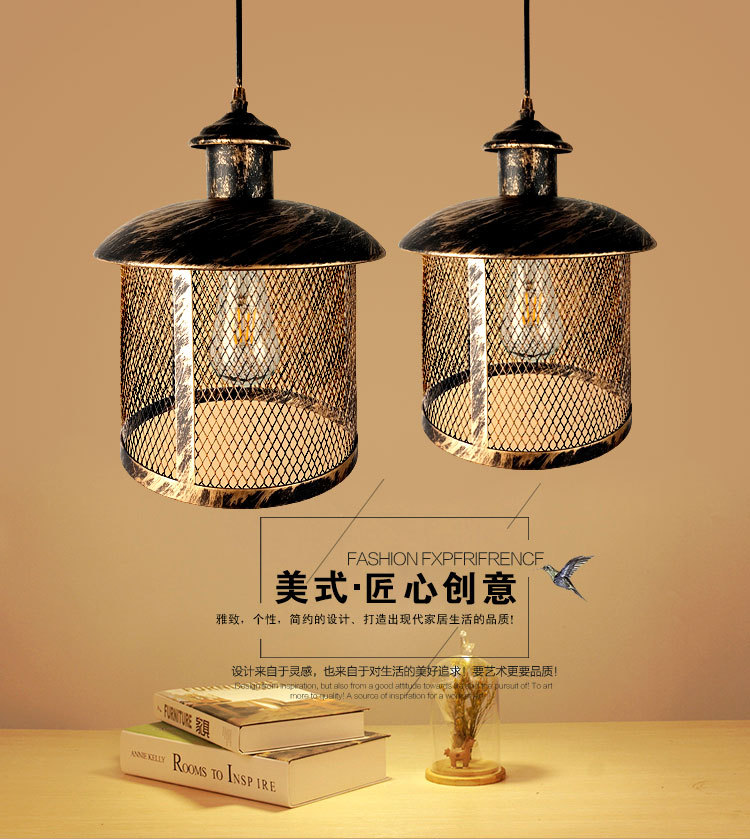 Loft Creative Personality Single Head Iron Retro Industrial Lighting Restaurant Office Coffee Shop Light(WH-VP-198)