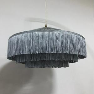 Quality Grey 3 Layers Fringed Ceiling Light Shades Dome Top 3 Way Gimbal wholesale
