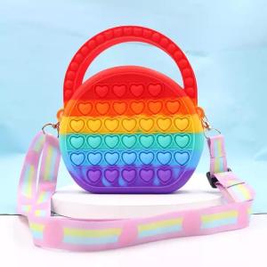Quality Push Bubble Girls Pop Shoulder Bag , Relieve Stress Pop Fidget Purse wholesale