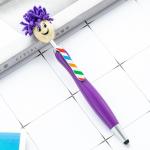 Cute Cartoon Plastic Ball Pen Doll Head Touchscreen Ballpoint Pens Kids Gift