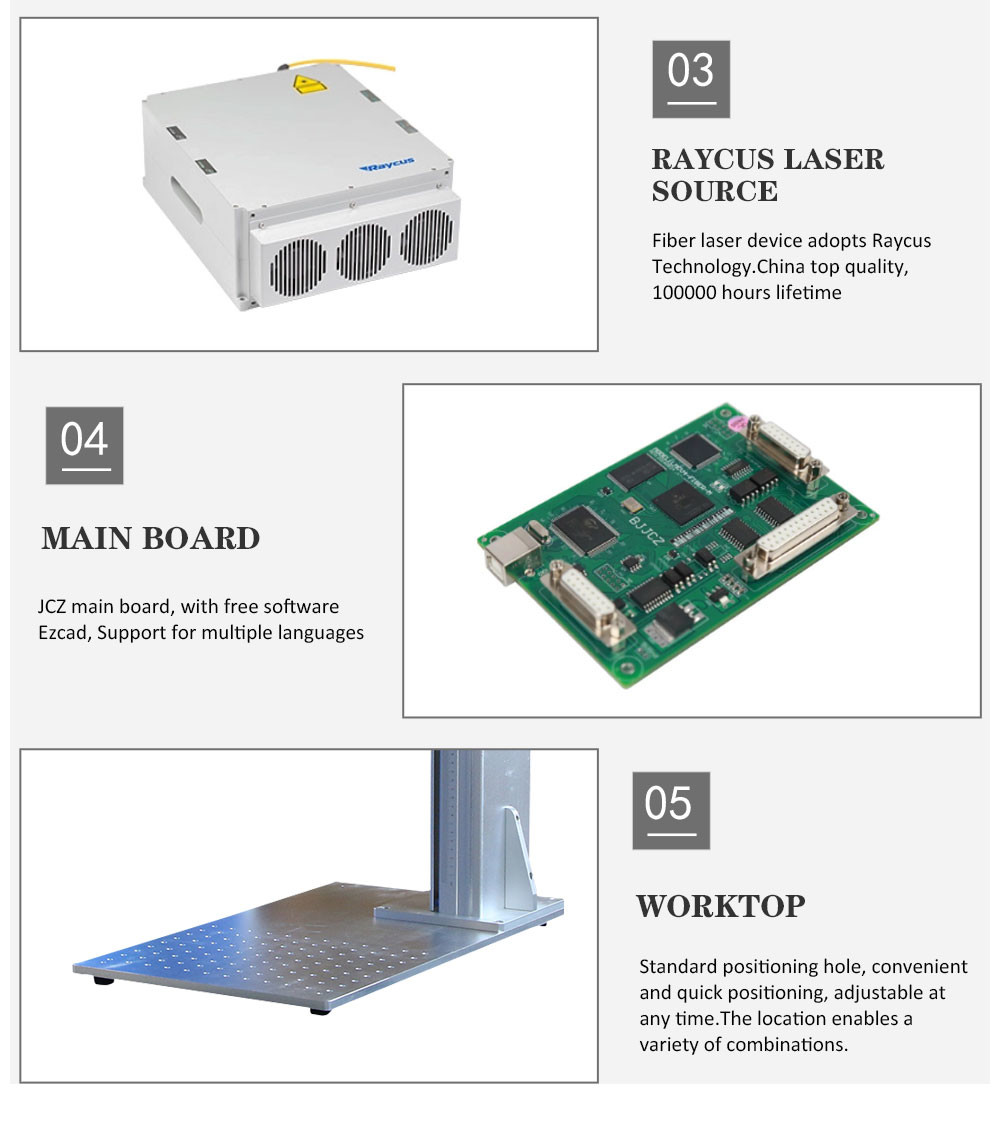 Steel Metal Fiber Laser Marking Machine 20w Laser Engraver Marker