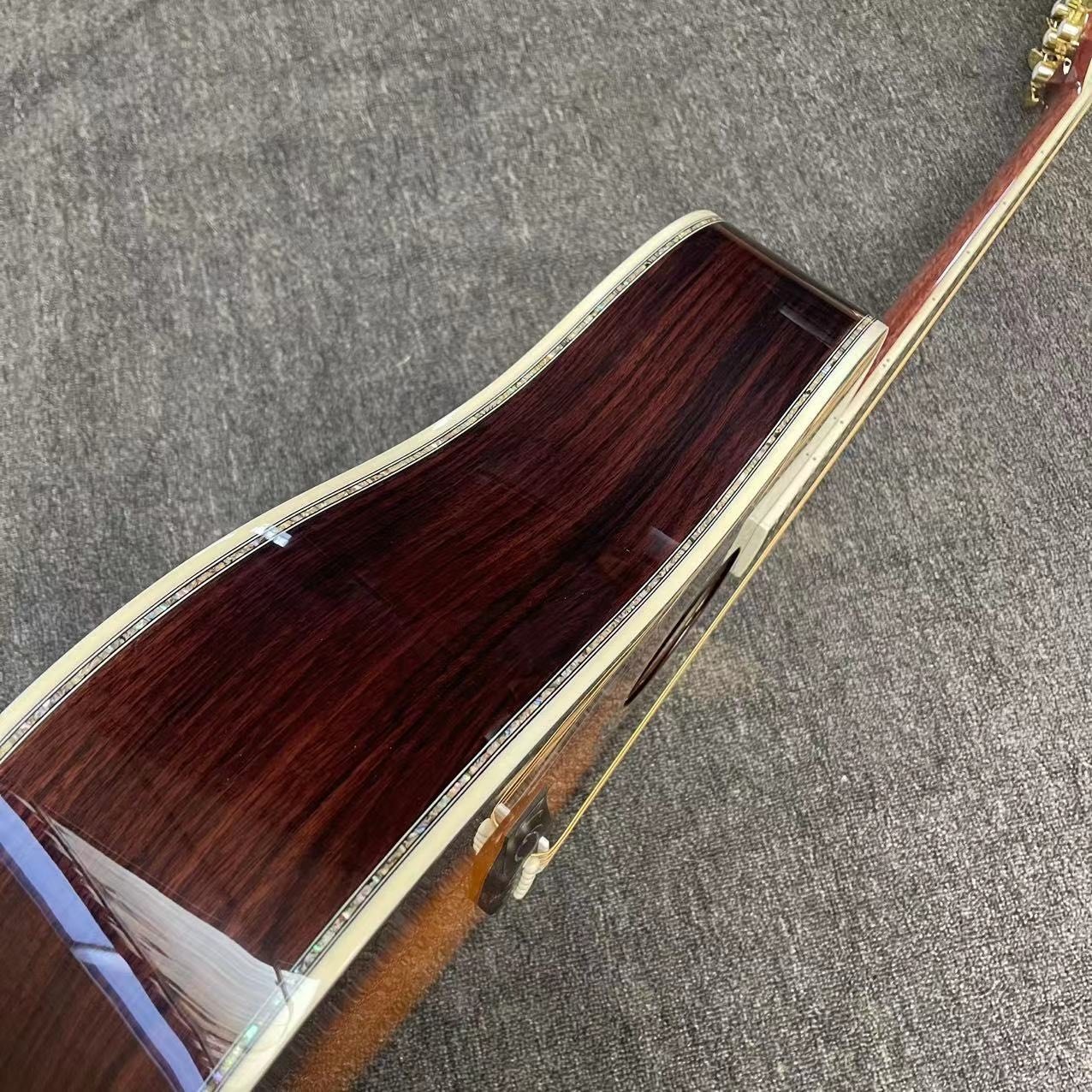 Custom D Body Life Tree Inlay Sunburst Acoustic Electric Guitar, Customized logo, Ebony Fingerboard, Martin style D45 acoustic guitar