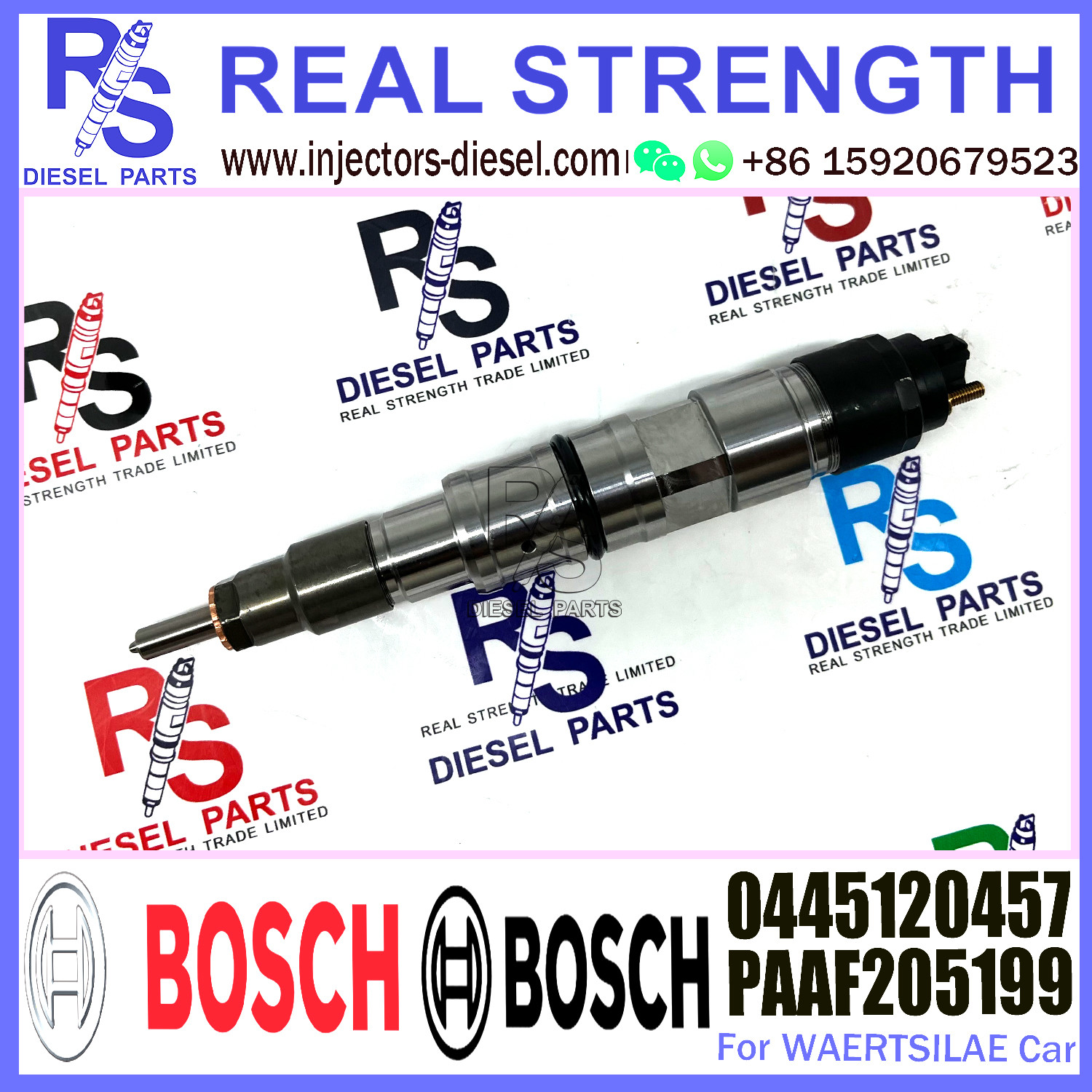 0445120457 PAAF205199 BOSCH Diesel Injector Common Rail Diesel Injector 0445120457 PAAF205199 For WAERTSILAE engine