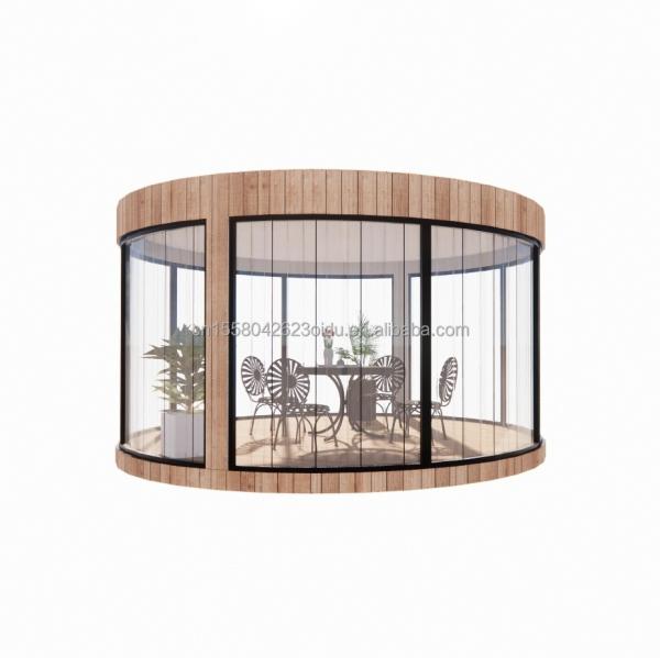 Galvanized Steel Square Tubes EU Standard Wooden Houses Glass Sunshine House