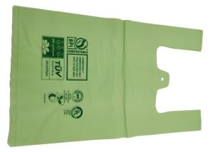 Quality 100% Biodegradable 25 Micron Compostable Shopping Bags Flat Bottom Seal wholesale
