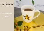 Ceramic Christmas Themed Mugs 360ML Capacity With Real Gold Star And Lines