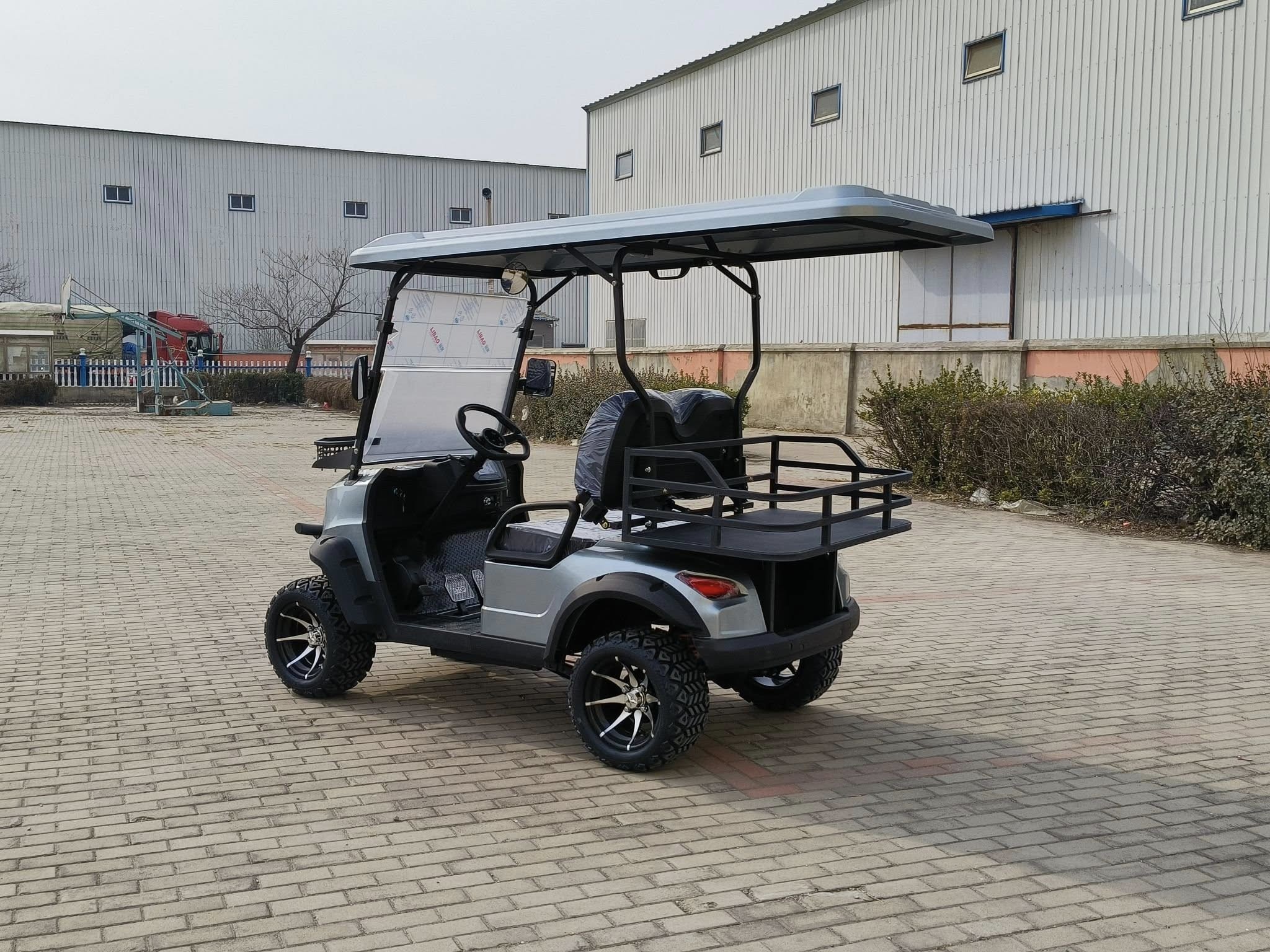 Silver Gray Golf Cart Epitome of Luxury and Comfort Setting Trend in End Driving Elevating Your Leisure Experienc
