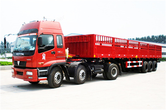 2 / 3 Axles 40ft Flatbed Side Wall Semi Trailer Fence Height 600mm - 1800mm