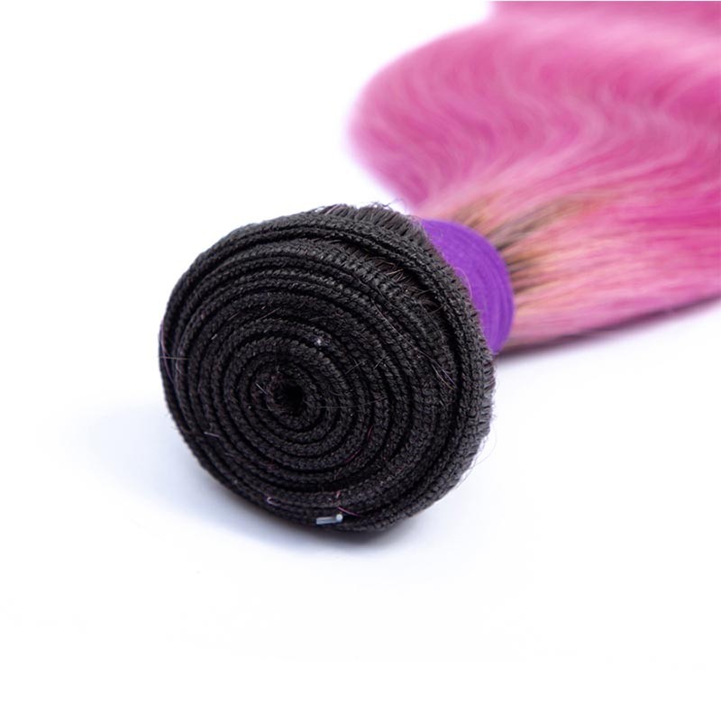 #T1B/Pink Body Wave Remy Human Hair Bundles Sew In Weave Bundles Brazilian Bundle Deals
