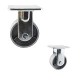 100mm 200kg Silver Cast Iron Rigid Caster Wheels For Table Furniture